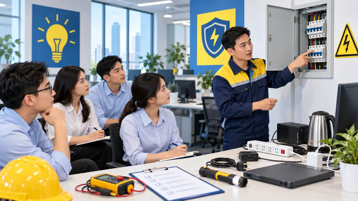 Đào tạo an toàn điện văn phòng giúp nhân viên nhận biết nguy cơ và báo sự cố